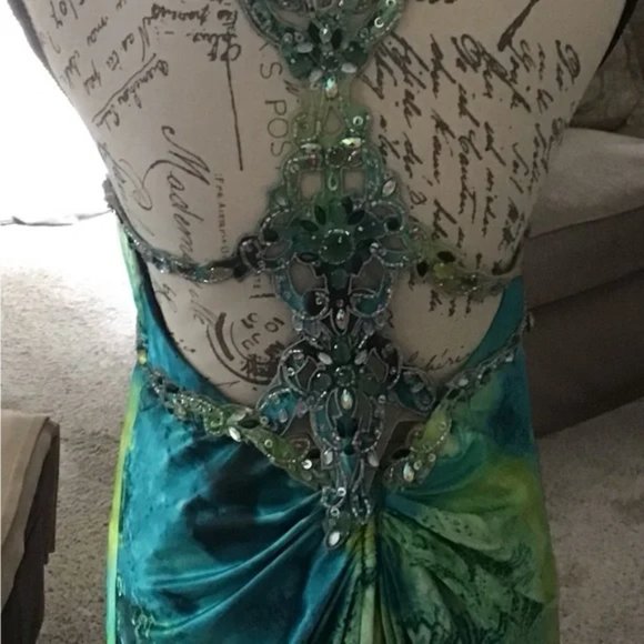 Tony Bowls Paris Satin Dress - Multi-Colored Abstract Print - 12 - Used - Picture 4 of 12